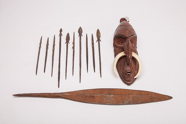 Appraisal: A COLLECTION OF TEN OLD AFRICAN TRIBAL METAL ARROW HEADS