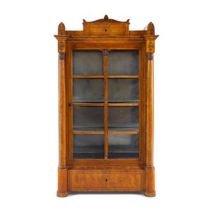 Appraisal: A Biedermeier Walnut Bookcase th Century Height x width x