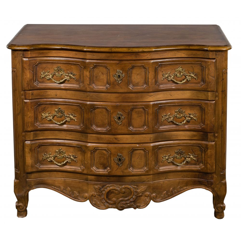 Appraisal: BAKER DRESSERHaving drawers decorative molding throughout with floral scrolling motif