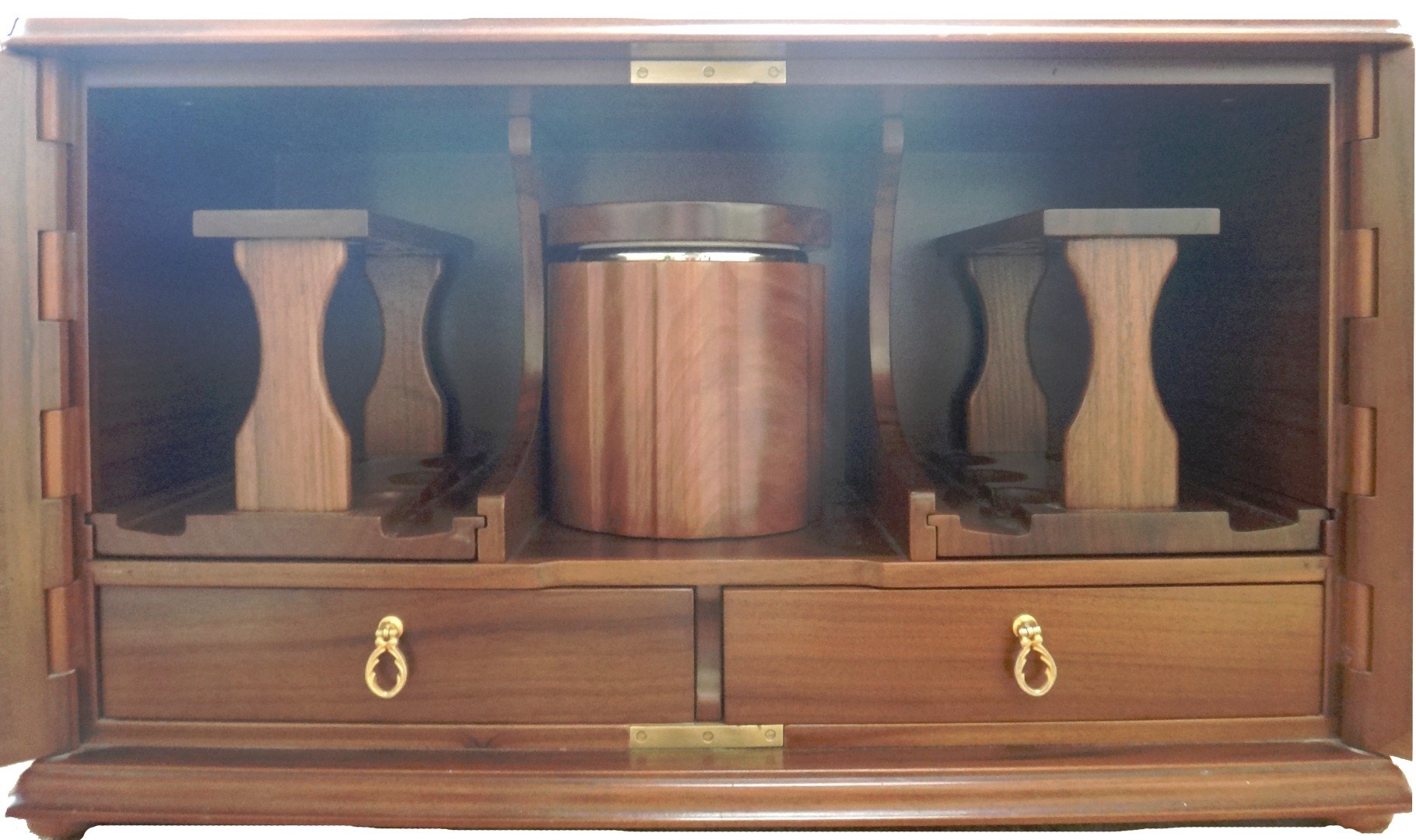 Appraisal: A th century Dunhill walnut smoking cabinet the pair of