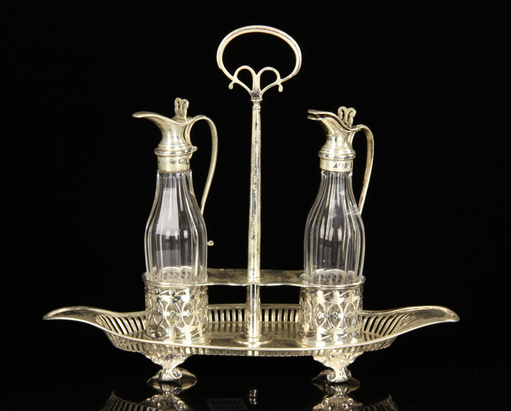 Appraisal: - English Sterling Cruet Set English cruet set sterling silver