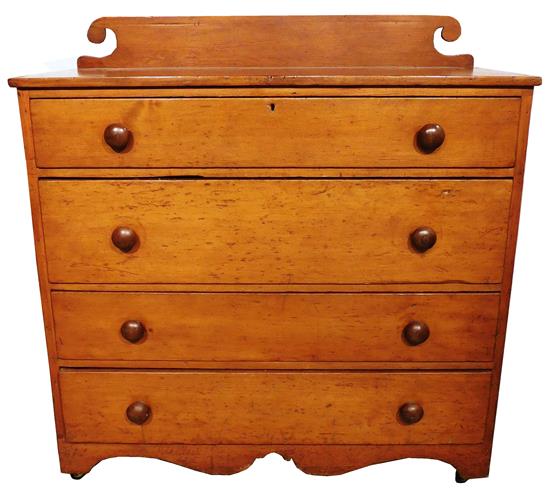 Appraisal: Early th C American Fedreal four drawer chest pine with