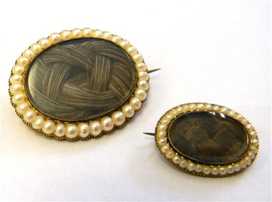 Appraisal: JEWELRY Large Mourning Brooch K yellow gold oval '' x