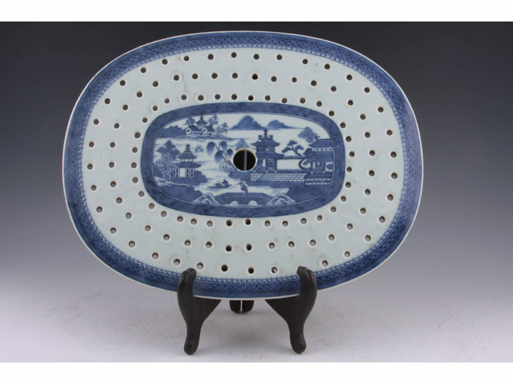 Appraisal: Chinese Export Porcelain Nanking Strainer th c this item was