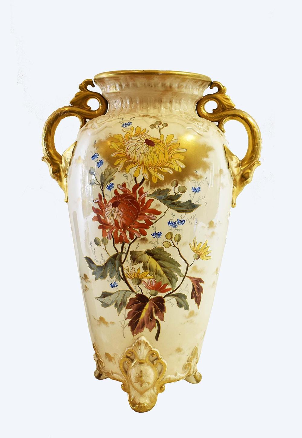 Appraisal: ROYAL BONN FOLIATE-DECORATED PORCELAIN VASECirca The underside with factory marks