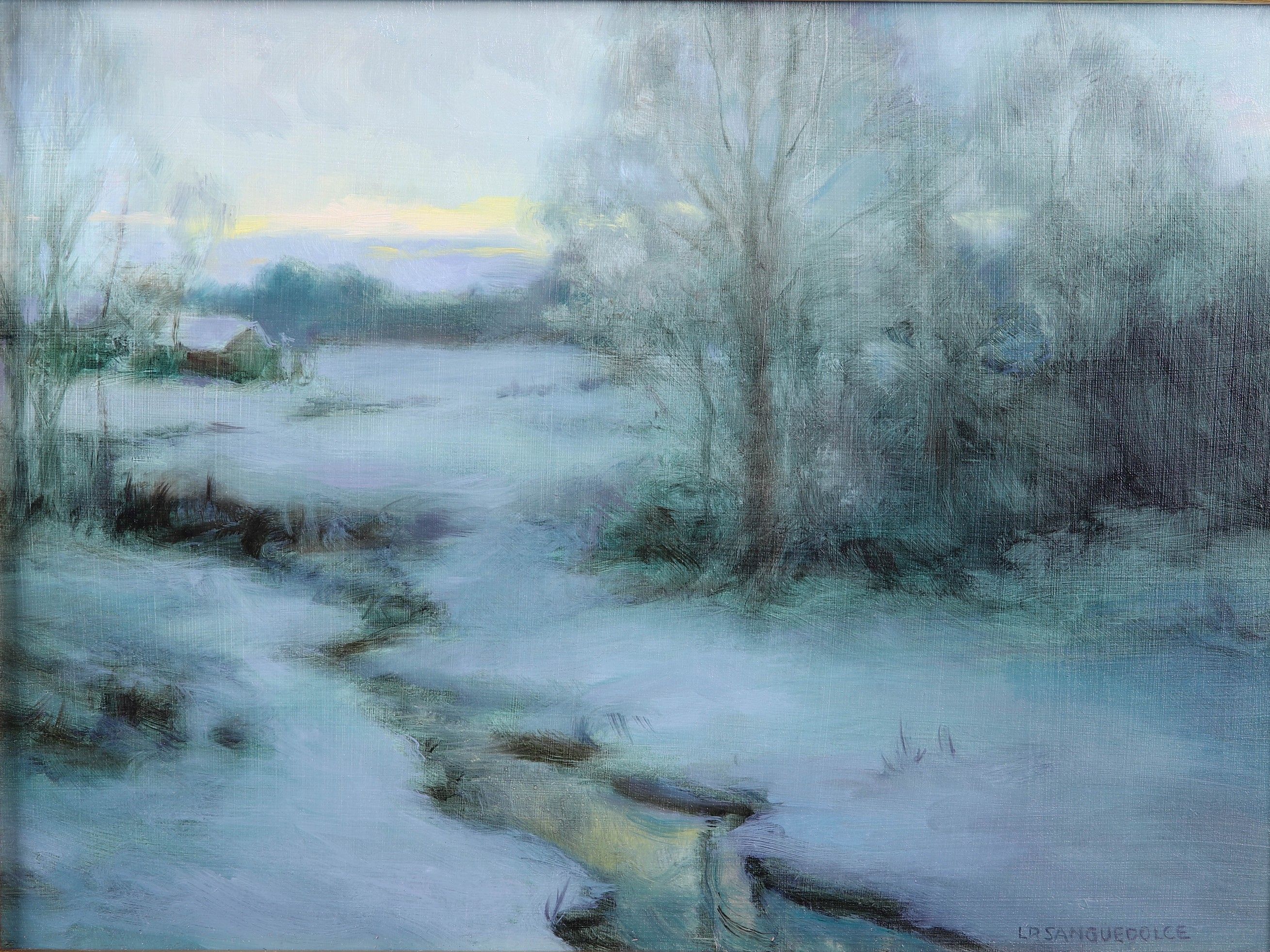 Appraisal: Lynn Sanguedolce th- st c American Painting Winter's Hush depicting