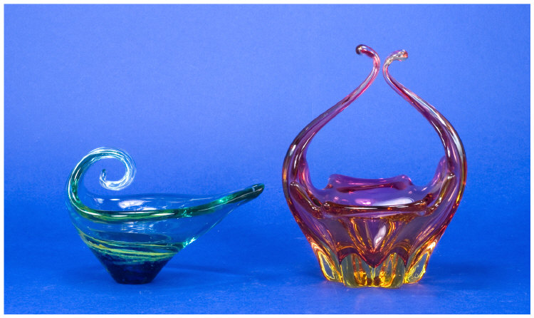 Appraisal: Two Italian Studio Glass Bowls Reds And Greens