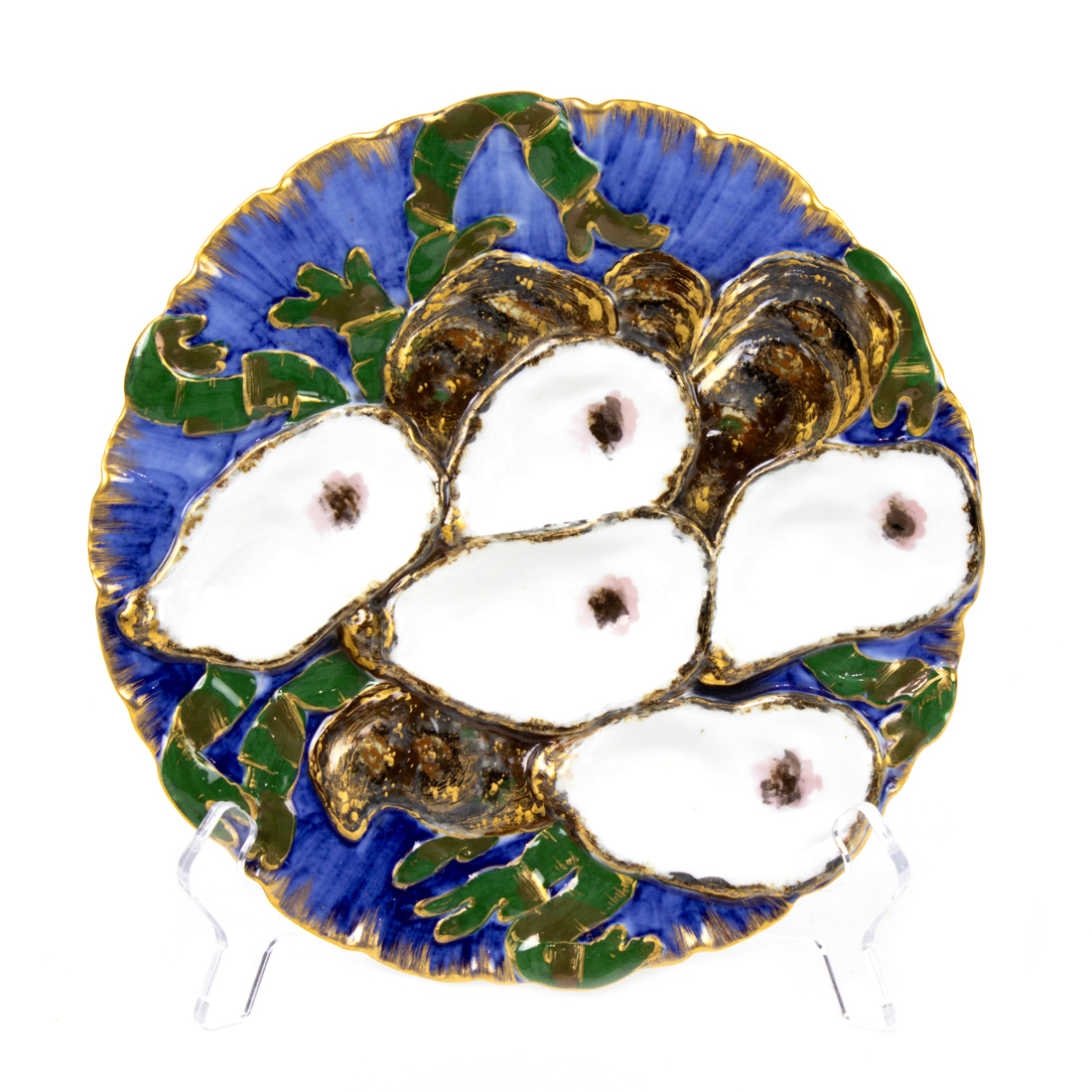 Appraisal: A Rutherford B Hayes porcelain presidential oyster plate painted by