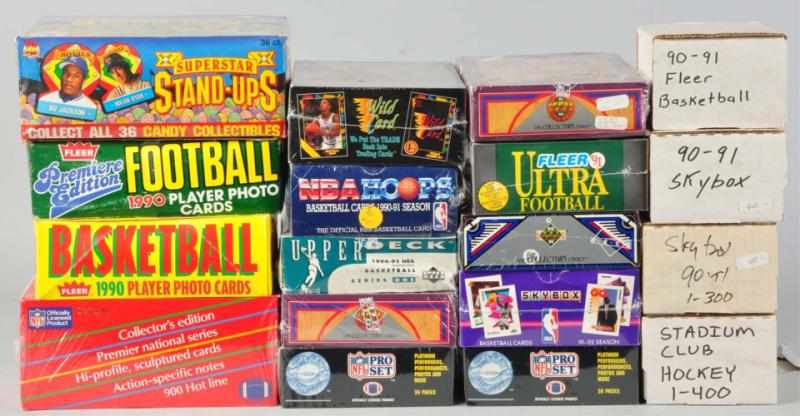 Appraisal: Lot of Basketball Football Card Wax Boxes Description Includes four