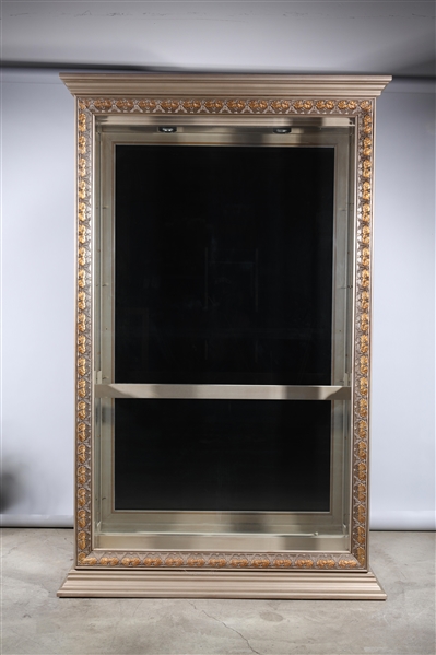 Appraisal: Large wood display cabinet with glass panels and shelves by