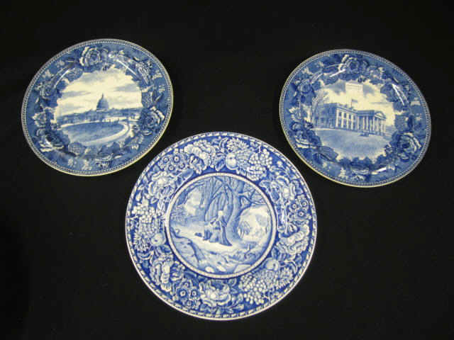 Appraisal: English Blue White Plates Wedgwood and a Historical Staffordshire