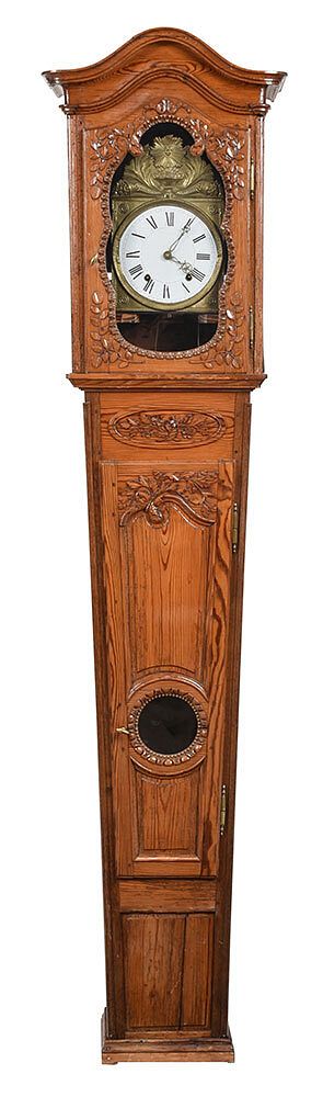 Appraisal: Provincial Louis XV Carved Pine Clock French th century with