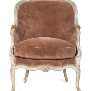 Appraisal: A Louis XV Grey Painted Berg re THIRD QUARTER TH