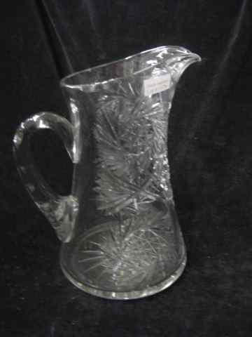 Appraisal: Brilliant Period Cut Glass Pitcher pinwheel decor ''