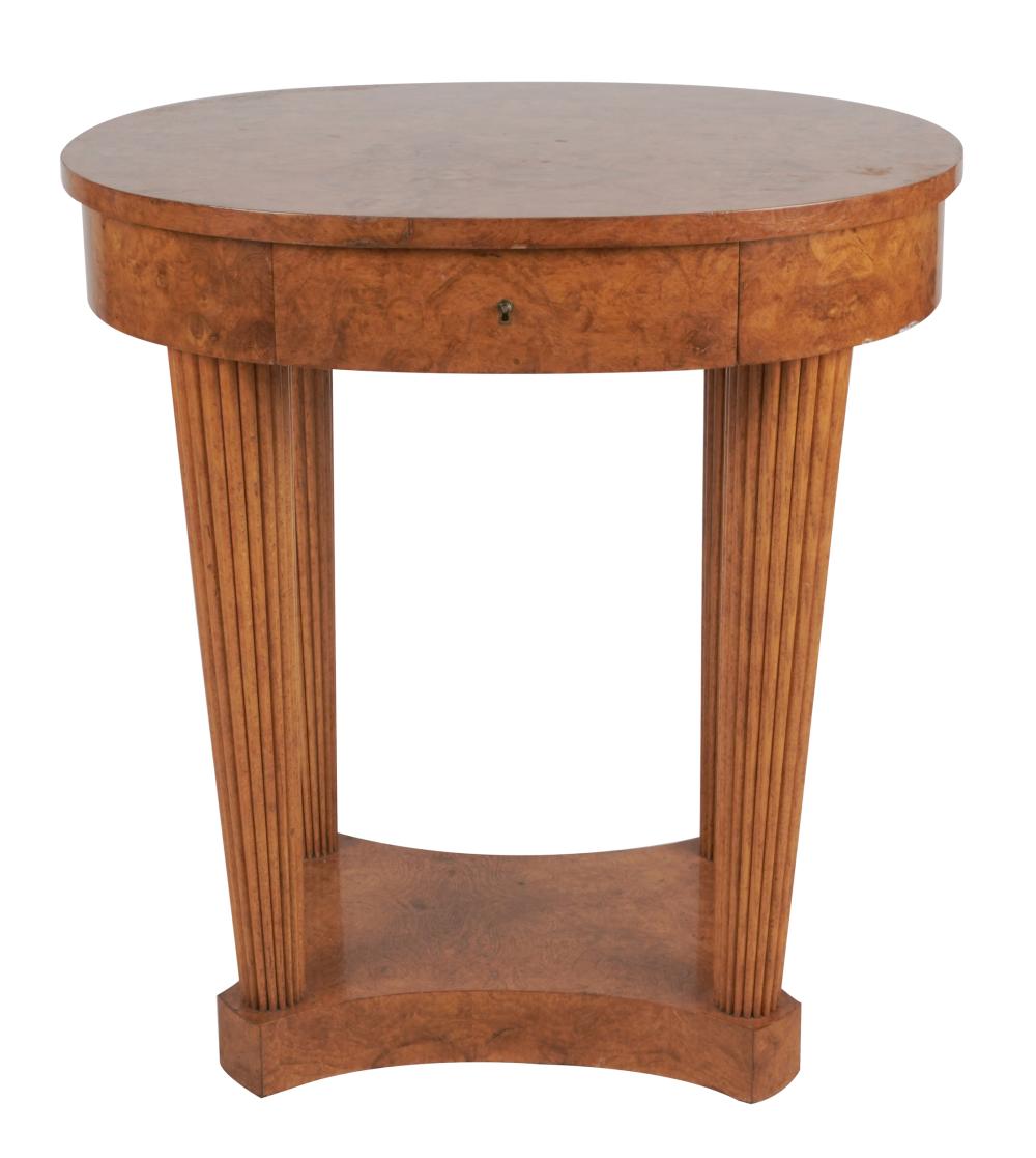 Appraisal: ROSE TARLOW BURLWOOD SIDE TABLE OR NIGHTSTANDunsigned the oval top