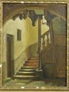 Appraisal: OOC - View of French gothic staircase marked 'Maas '