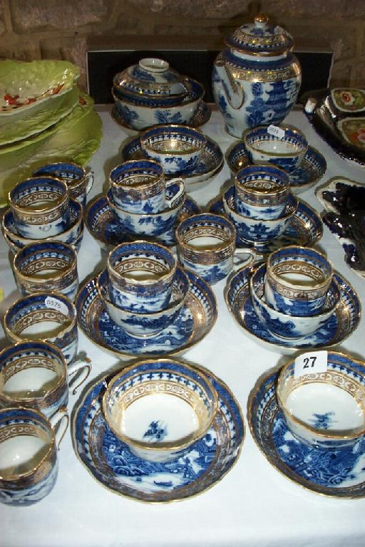 Appraisal: A collection of th century blue and white teawares with