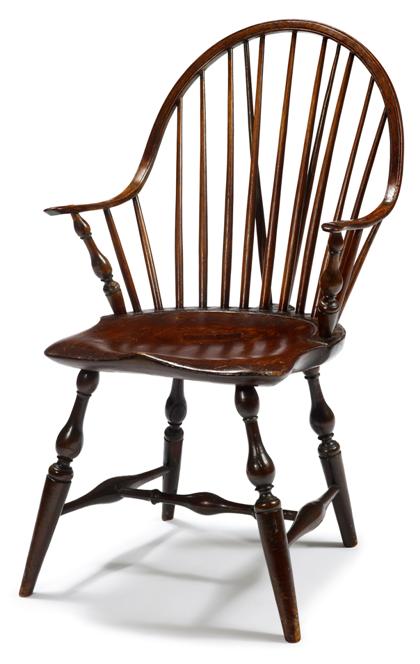 Appraisal: Braced bow-back Windsor armchair new york late th century