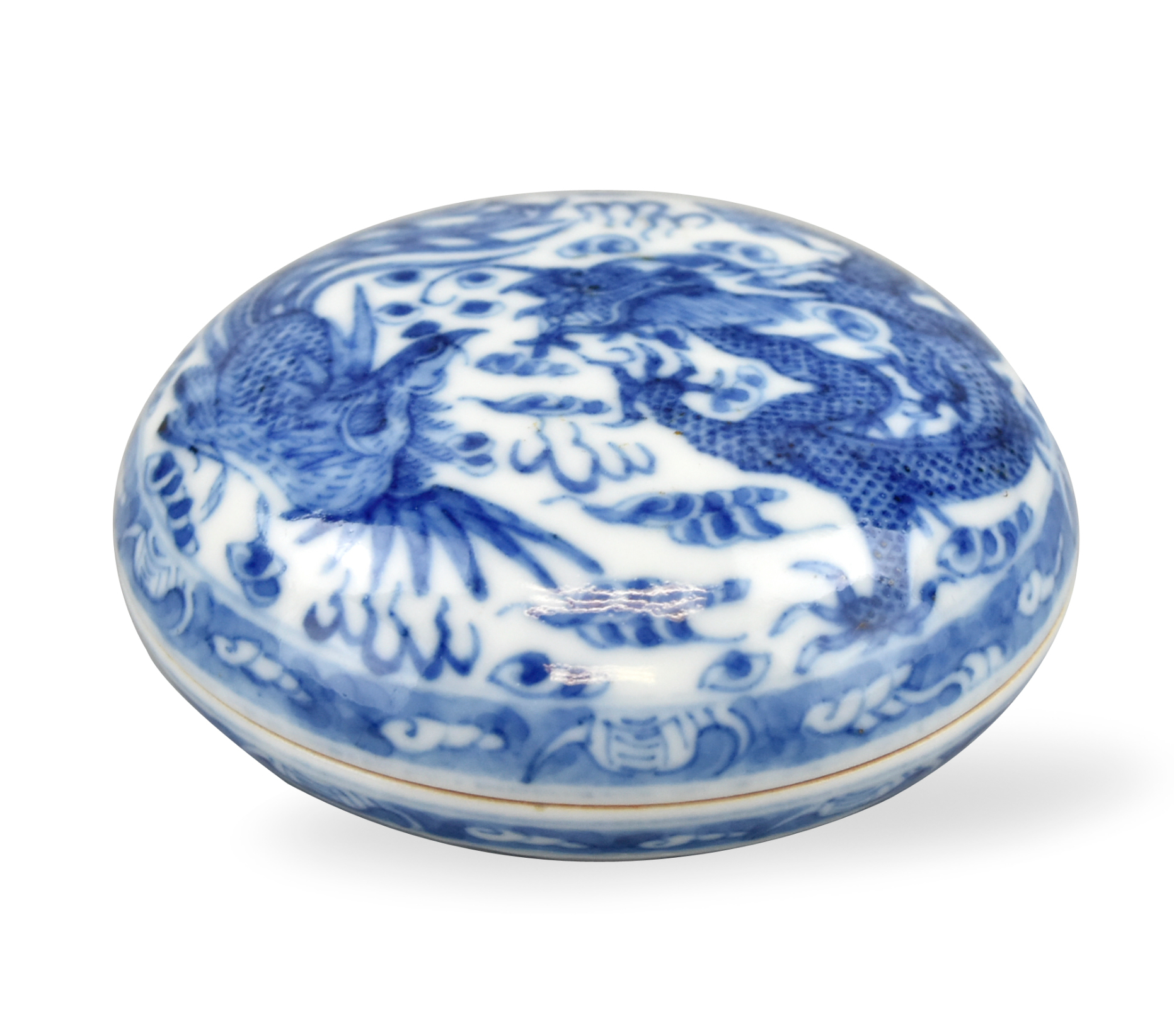 Appraisal: A circular blue and white Chinese Republic period porcelain box