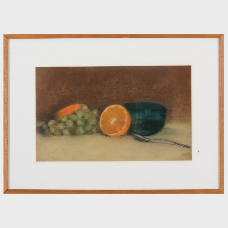 Appraisal: th Century School Still Life with Oranges and Grapes Pastel