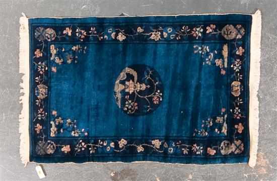 Appraisal: Antique Peking rug China circa x Estimate - Artificial fringes