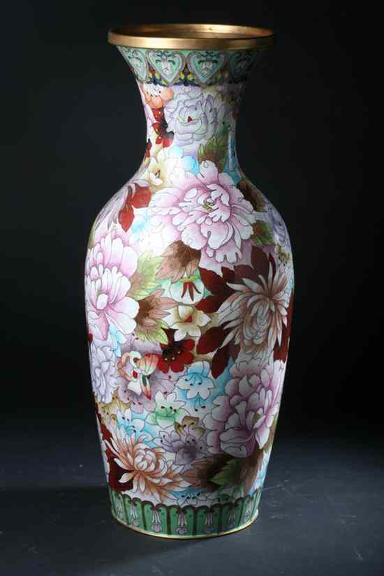 Appraisal: CHINESE CLOISONN ENAMEL VASE Floral decoration - in high