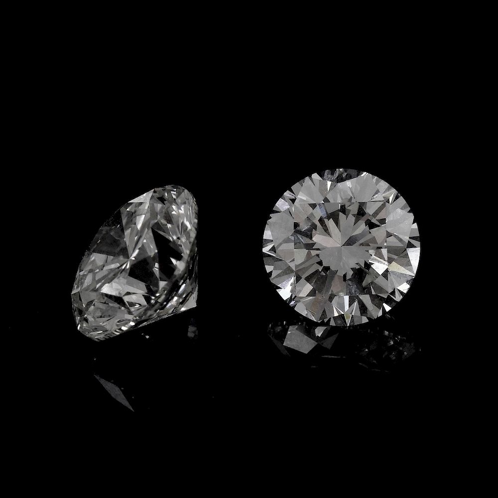 Appraisal: Two GIA Certified ct TW Diamonds GIA Certified Carat Round