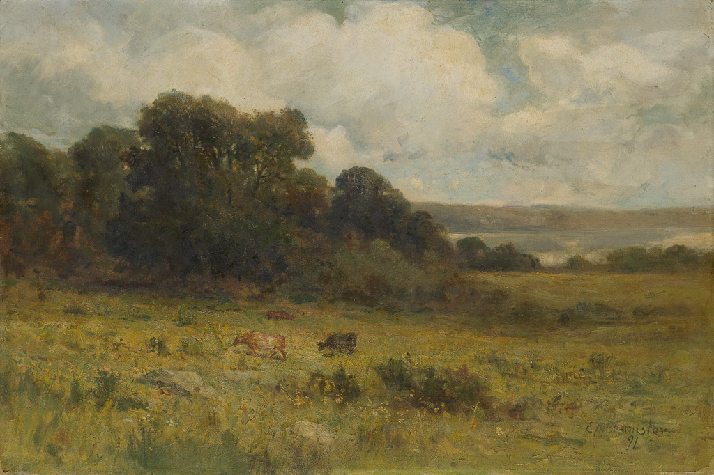 Appraisal: EDWARD M BANNISTER - Untitled Pastoral Landscape Oil on linen