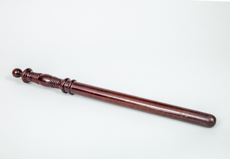 Appraisal: WOOD TRUNCHEON With ring-turned handle in Property from the Estate