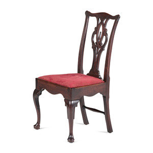 Appraisal: A Chippendale Carved Walnut Pad-Foot Side Chair New York Circa