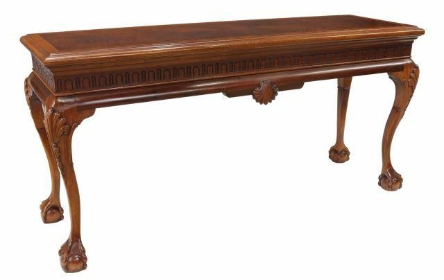 Appraisal: Chippendale style mahogany console table late th c having rectangular