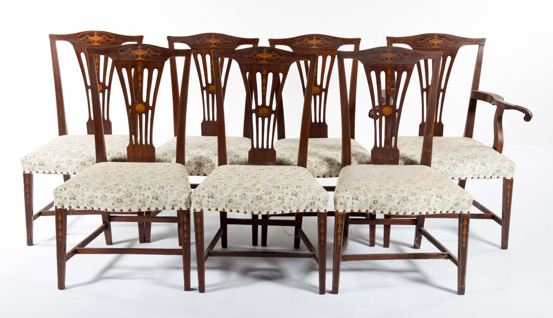 Appraisal: Seven Federal style mahogany dining chairs late th early th