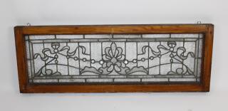 Appraisal: Antique American leaded glass window h x w in frame