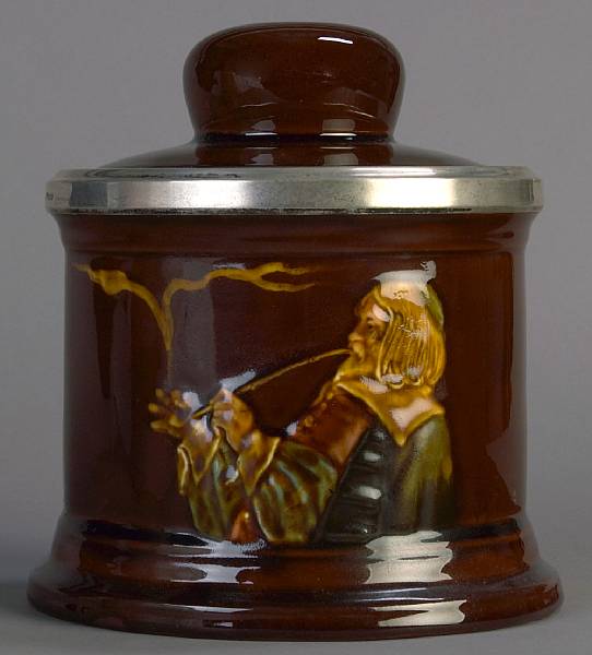 Appraisal: A Royal Doulton silver mounted tobacco jar and lid height