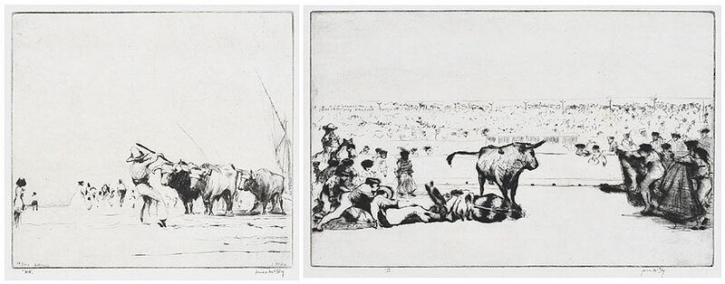 Appraisal: James McBey Scottish - Two Spain related etchings The Picador