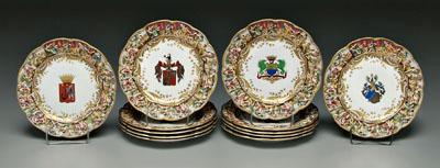 Appraisal: Set of twelve Capo-di-monte plates various central crests with raised