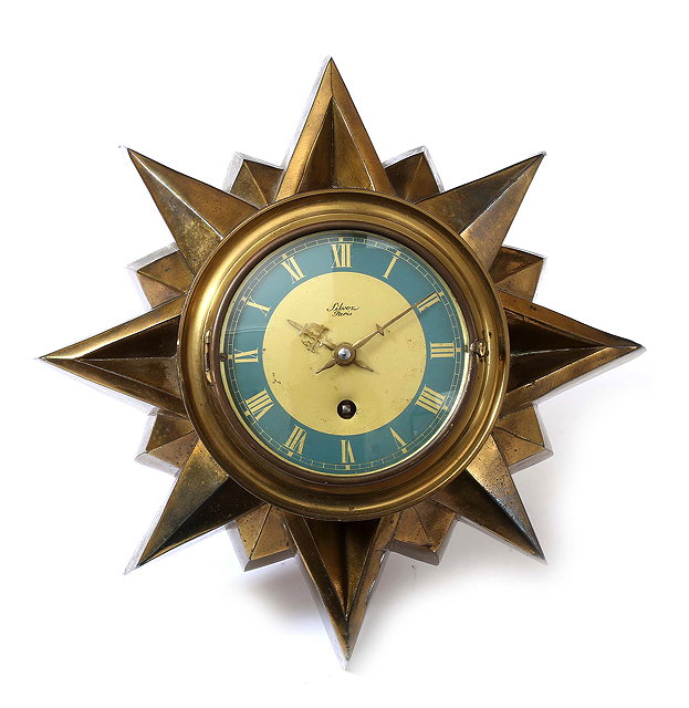 Appraisal: A RETRO BRASS WALL TIMEPIECE in the form of a