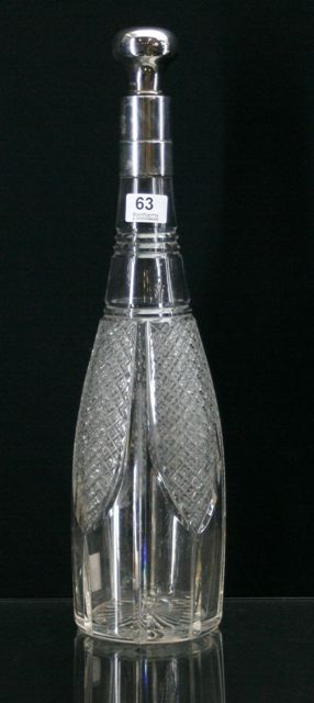 Appraisal: A silver mounted cut crystal decanter