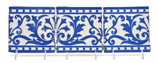 Appraisal: A Set of Fourteen Minton Blue and White Ceramic Tiles