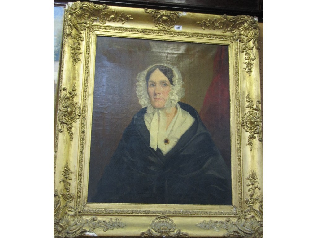 Appraisal: SCOTTISH SCHOOL TH CENTURY Oil on canvas portrait of a