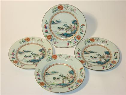 Appraisal: Four Chinese famille rose dishes Qing dynasty Three plates and