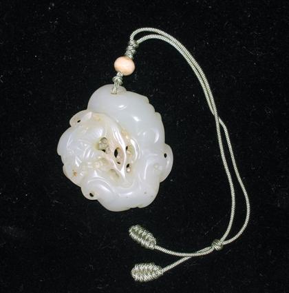 Appraisal: Chinese light celadon jade 'bat and gourd' pendant th century