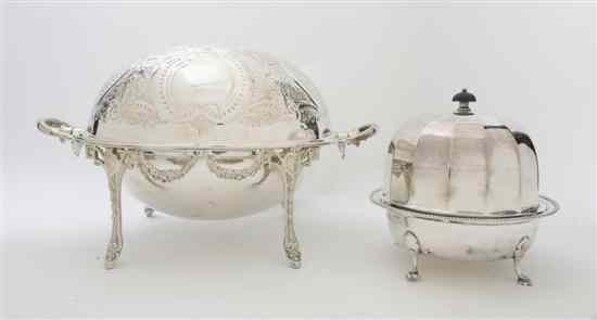 Appraisal: Two English Silverplate Serving Articles comprising a covered butter dish