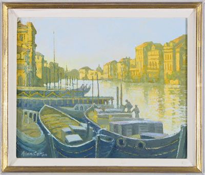 Appraisal: Alan Cotton b Venice - moorings on the Grand Canal