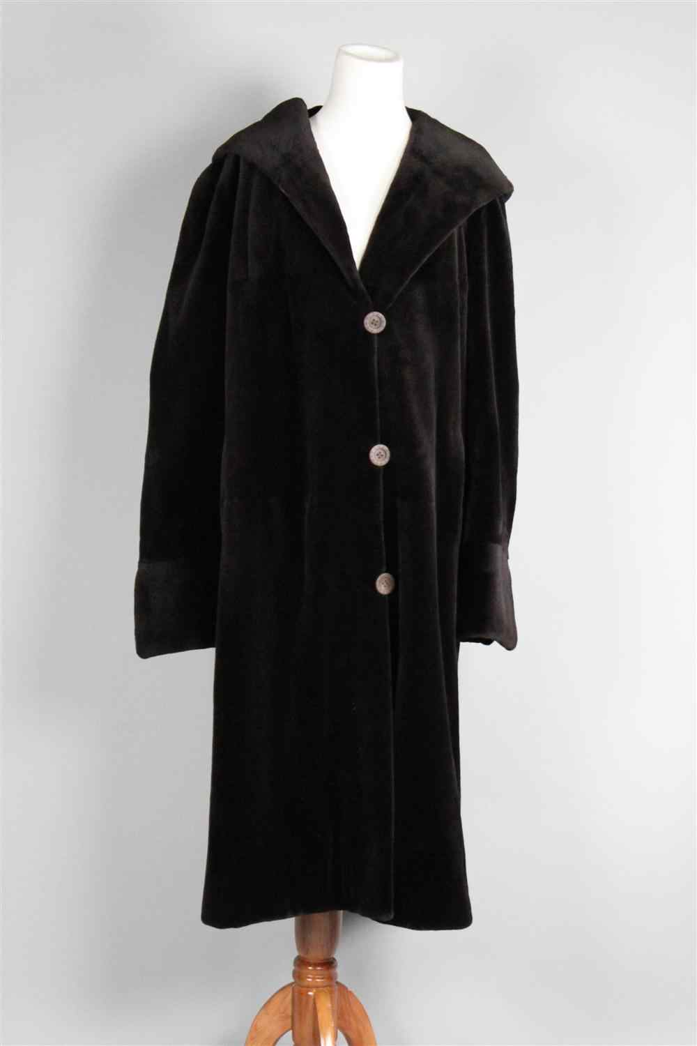 Appraisal: BISANG COUTURE HOODED SHEARED MINK COAT full length with turned