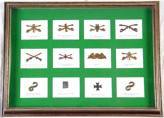 Appraisal: FRAMED COLLECTION OF MILITARY HAT INSIGNIAS To include Circa rd