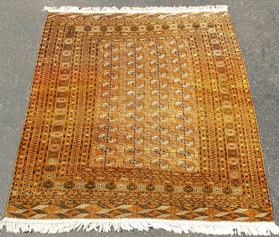 Appraisal: HAND TIED PERSIAN CARPET Shades of gold estate found approx