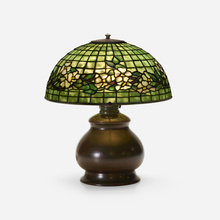 Appraisal: Tiffany Studios DOGWOOD BAND TABLE LAMP USA c leaded glass