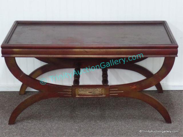 Appraisal: Vintage 's Mahogany Coffee Table Made of solid mahogany has