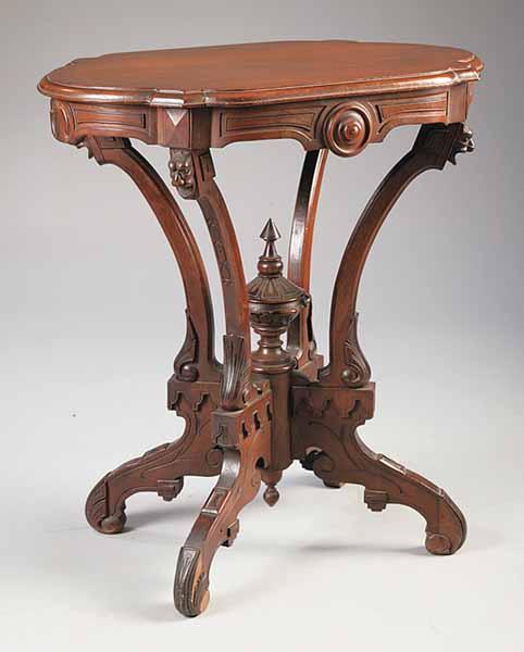 Appraisal: A Fine Diminutive American Victorian Walnut Side Table c -